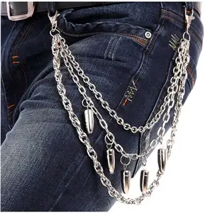 Custom design stainless steel decorative pants chain multi-row jeans chain