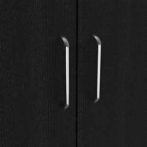 Ensemble de chambre à coucher London Armoire Egeo avec table de chevet en pin noir, 3 pièces - Product Image 4
