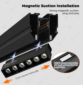 Rail de plafond extensible DC 48V Profils de tissu de tension <span class=keywords><strong>LED</strong></span> Éclairage sur rail magnétique pour plafonds tendus Cadres de profilés en aluminium - Product Image 6