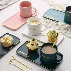 2024 Taza de café y plato Juego de aperitivos Plato de desayuno Taza de café y <span class=keywords><strong>Bagel</strong></span> - Product Image 2