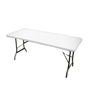 طاولة طعام محمولة عصرية للحفلات الخارجية بطول 1.8 متر، طاولة مؤتمرات قابلة للطي من الحديد المنفوخ لـ 4-6 أشخاص، مناسبة لأكشاك الأسواق الليلية - Product Image 4