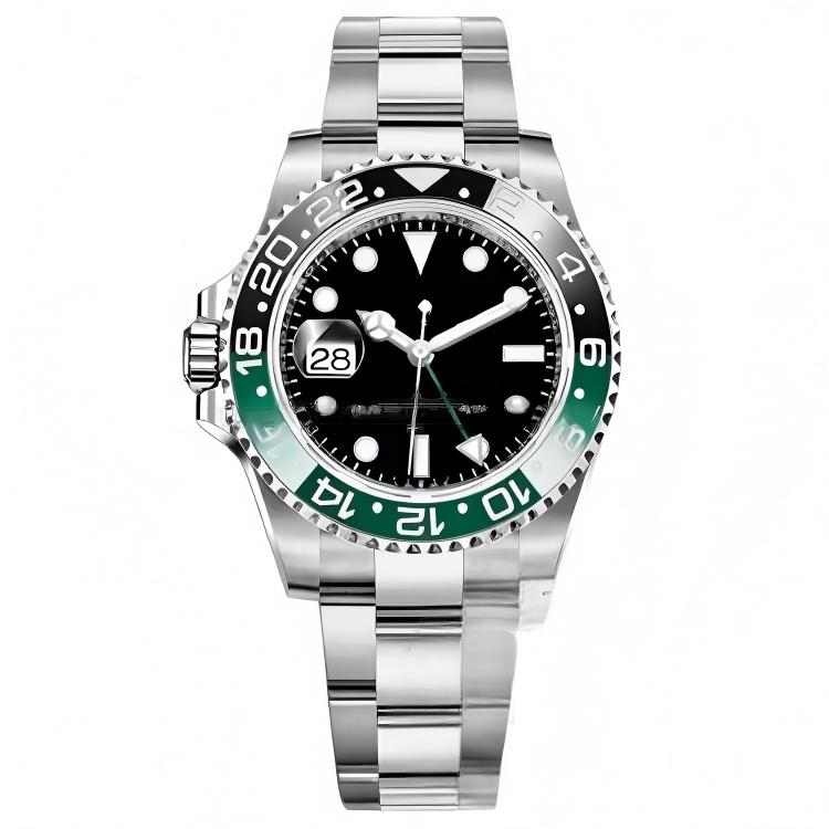 Ghiera Nero-Verde - Quadrante Nero - Cinturino in Acciaio Inox