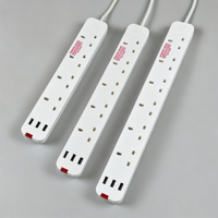 Multiprise parasurtenseur électrique standard britannique 4-6 prises, 10A 250V, avec ports USB, alimentation directe usine