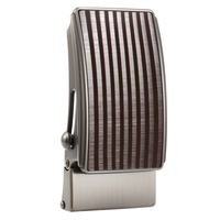 Boucle de ceinture automatique à cliquet en alliage pour homme LY36-23559, vente en gros, boucle de ceinture à cliquet automatique avec design rayé