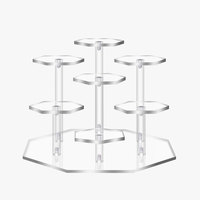 Support de présentation de cosmétiques en acrylique hexagonal circulaire moderne avec couches personnalisées et résistant à l'eau