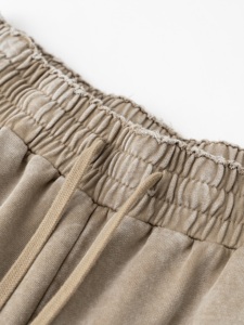 Peso massimo 330Gsm cotone personalizzato orlo grezzo taglio acido lavaggio invecchiato cotone francese Terry oversize Patchwork corto per gli uomini - Product Image 2