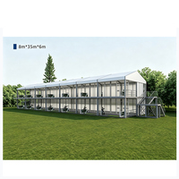 Structure sportive en aluminium robuste KENTEN, bâtiment modulaire à deux étages, pavillon d'événements à double étage, tente de practice de golf