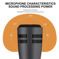 Microphone de batterie filaire dynamique BMG-E604 - Léger, réponse en fréquence 50Hz-15kHz, rapport signal-bruit 65dB