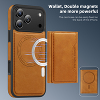 Étui de téléphone magnétique 2-en-1 séparable en cuir avec porte-cartes pour iPhone 17 Air 16 Pro Max 15 14 13 12 Samsung S25 Ultra S24 Plus
