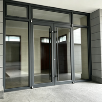 Portes d'entrée en verre intelligent en aluminium pour bâtiments commerciaux, portes extérieures résistantes aux ouragans
