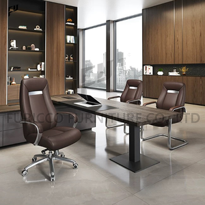 โรงงานผลิตเฟอร์นิเจอร์สำนักงานในฝอซาน ขายส่งเก้าอี้สำนักงานผู้บริหารแบบไม่มีล้อหุ้มหนัง PU ทันสมัย - Product Image 5