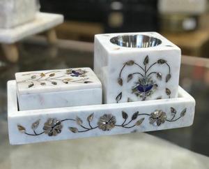 Ensemble de brûleur d'encens indien en marbre écologique aromatique, best-seller, en travertin, pour toutes les saisons, vente en gros - Product Image 2