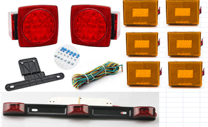Nuevo Kit de Luces LED Cuadradas de Repuesto para Remolque, Sumergibles, de Freno, Direccional, Traseras y Laterales, 12V, 1000kg de Carga Útil, para RV/Camión/Tractor - Product Image 5