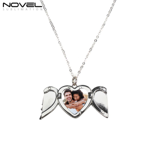 Bijoux de mode personnalisés pour femmes collier personnalisé colliers en alliage de zinc à sublimation cadeaux de saint valentin blancs - Product Image 3