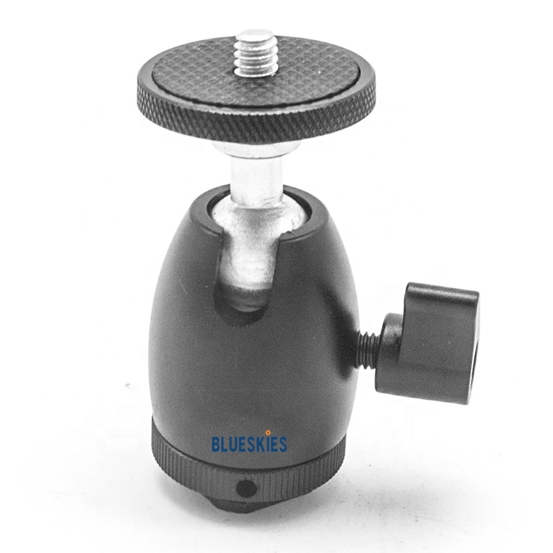 Фотография 360 Поворотная мини-шаровая Головка 1/4 дюйма резьба с адаптером горячего башмака для камеры, светодиодного освещения, монитора, видео и видеокамеры