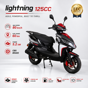 Moped à refroidissement par air Lightning 100-<span class=keywords><strong>200CC</strong></span>, 5.2kW, allumage ECU, frein à disque avant, pneus de 12 pouces, <span class=keywords><strong>scooter</strong></span> à marchepieds, réservoir de carburant de 5.0L pour adultes - Product Image 1