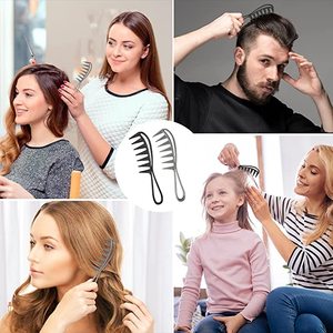 Peigne démêlant et lissant professionnel de haute qualité pour coiffure, à dents larges, design requin, en plastique - Product Image 5