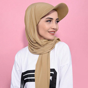 <strong>Hijabs</strong> With Baseball Cap Summer Sports Hat With Jersey Scarf for Muslim Women Jersey Sport Baseball Cap Scarf - Product Image 4