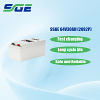 Paket Baterai Cair OEM Tersedia 64V30AH 1200 Siklus 18Kg Ringan untuk Kendaraan Listrik Roda 2 dan 3