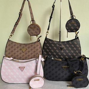 Borsa europea americana semplice stampata da donna Hobo borsa per suocera con cerniera a mezzaluna borsa a tracolla - Product Image 1