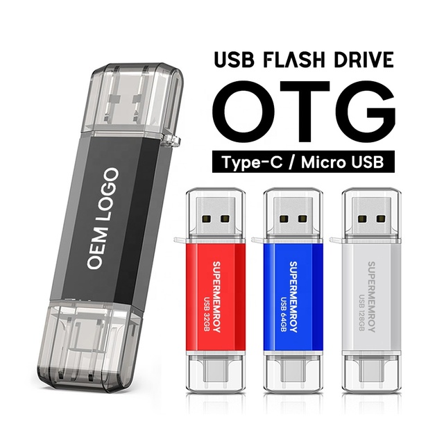 Plug and Play Wide Compatibility 2GB 4GB 8GB 16GB 32GB 128GB Thumb Drive 2 in 1 Type C OTG USB Flash Drive 64GB