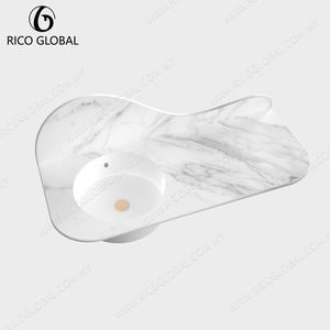 Lavabo de Baño de Porcelana de Diseño Moderno y Elegante de una Sola Pieza - Product Image 3