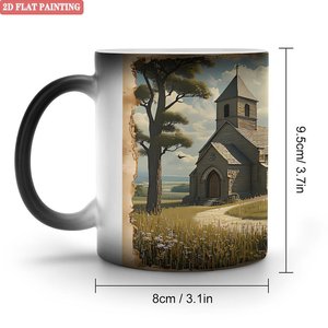 Custom Wedding Pattern Mug 11oz Frosted Black <b>Ceramic</b> Heat Sensitive Blank <b>Cup</b> - Product Image 1