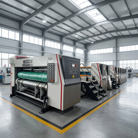 Machine d'impression flexographique et de découpe rotative à grande vitesse pour boîtes en carton ondulé, 2, 3, 4, 5 couleurs, 300 pièces/min, avec empileur
