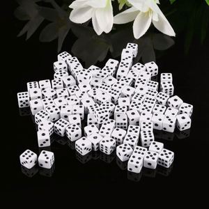 Juego de Mesa Personalizado, RPG Privado, Dados Acrílicos de Plástico Blancos Pequeños de 8 mm con Ángulo Recto y Puntos Negros, Más Baratos - Product Image 3