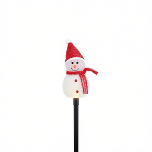 Lampe LED à énergie solaire 3 bonhommes de neige décoration extérieure piquet de jardin de Noël lumière IP55 étanche Santa paysage éclairage chaud - Product Image 1