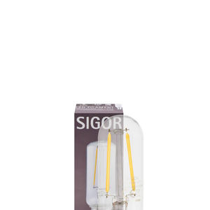 Lámpara de Filamento LED SIGOR, Forma de Tubo, Aluminio Transparente, E14/2.5W (25W), 250 Lúmenes, 2700K, L85 25, Modelo 9019610016 - Product Image 2
