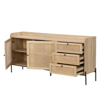 Table de Chevet Moderne Haut de Gamme avec 3 Tiroirs, Portes Shaker, Panneau en Bois, Montage Facile, pour Salon, Chambre, Salle à Manger, Hôtel, Usage Domestique