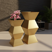 Vase de sol moderne de luxe en or, grand, pour la maison, le jardin, décoration extérieure, pots à fleurs décoratifs, élégants, durables, en acier inoxydable