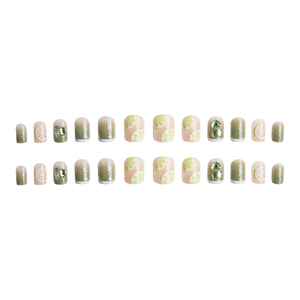 <span class=keywords><strong>Uñas</strong></span> Postizas Francesas Verdes <span class=keywords><strong>de</strong></span> Verano al por Mayor, 24 Uds., <span class=keywords><strong>Uñas</strong></span> Acrílicas Cortas Cuadradas con Limón y Purpurina, <span class=keywords><strong>Uñas</strong></span> Postizas <span class=keywords><strong>de</strong></span> Moda - Product Image 4