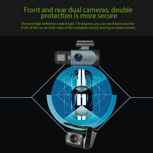 Видеорегистратор для автомобиля Camry с ночным видением, углом обзора 170 градусов, запись 1080P спереди и 480P сзади, IPS-экран, три объектива, гарантия 12 месяцев - Product Image 3