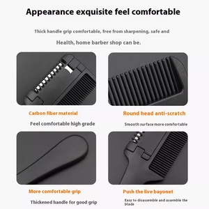 Commercio all'ingrosso ionico doppio lato in plastica <span class=keywords><strong>pettine</strong></span> per <span class=keywords><strong>capelli</strong></span> moda per la casa coltello per diradare i <span class=keywords><strong>capelli</strong></span> strumento di fornitura dei prezzi di fabbrica - Product Image 3