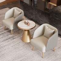Canapé simple moderne de luxe léger, bureau d'hôtel en métal, table de négociation, ensemble de chaises pour le salon, aire de repos et de loisirs