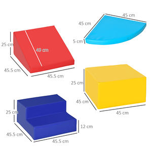 Homcom ชุดก่อสร้าง4ชิ้นของเล่นเพื่อการศึกษาสำหรับเด็กอายุ1-3ปีสำหรับบ้านและโรงเรียนหลากสี - Product Image 3