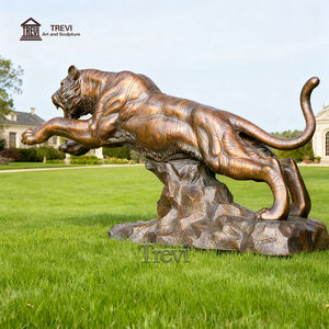 트레비 공장 주조 청동 동물 조각품 실물 크기 황동 호랑이 조각품 야외 정원 장식용 - Product Image 2