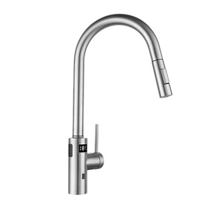 Stainless Steel Smart Voice Controlled Temperature Digital Display Infrared Sensor Kitchen Sink Pull Out Faucet Single Handle - Product Image 3