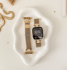 Bande de boucle en maille milanaise mince en métal de luxe pour <span class=keywords><strong>Apple</strong></span> <span class=keywords><strong>Watch</strong></span> Series 10 9 8 SE <span class=keywords><strong>Bracelet</strong></span> léopard de remplacement - Product Image 3