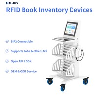 Carrito de Inventario Móvil RFID para Biblioteca Inteligente, Windows 10, Color Plateado, Alta Frecuencia 13.56MHz, para Sistema de Gestión de Bibliotecas