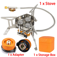 Camping en plein air Portable Pliant Mini Pique-Nique Cuisinière Randonnée Coupe-Vent Allumage Électronique Réchaud À Gaz À Trois Têtes