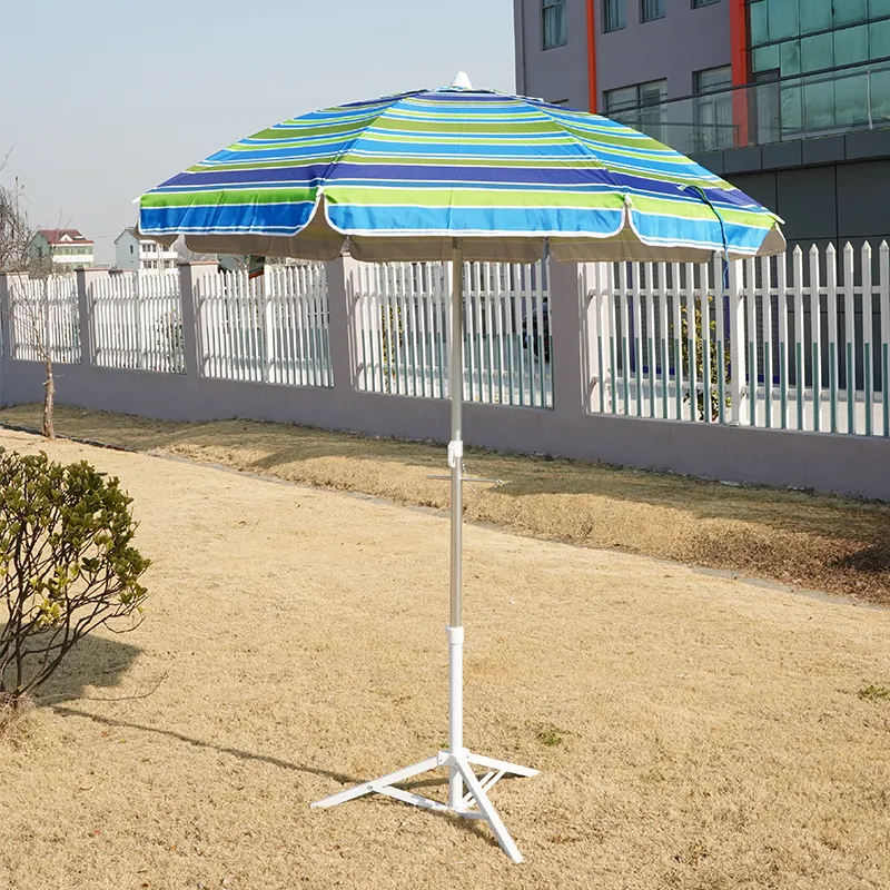 Großhandel 6,5 Fuß Tommy Bahamas Strand-Regenschirm Outdoor Neigung Polyester-Stoff 28/32 mm Aluminium Strand-Regenschirm mit Sand-Anker