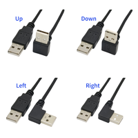 Cable USB 2.0 Tipo B Macho a Macho en Ángulo Recto/Izquierdo de 30cm, con Cubierta de PVC Trenzada, para Impresora/Escáner, Cable de 90 Grados