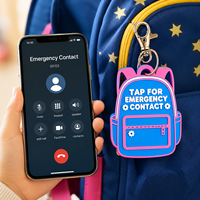 Llavero NFC de Contacto de Emergencia al por Mayor, Etiqueta de Seguridad para Niños, Etiqueta para Mochila, Toque para Llamar al Contacto del Padre para la Escuela, Viajes, Necesidades Especiales