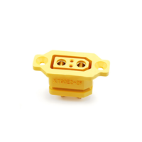 Conector Amass XT90E-F XT90E-M XT90E(2+2)-F para Montaje en Pared o Panel, Negro, IP40, Latón Chapado en Oro, 45A DC500V