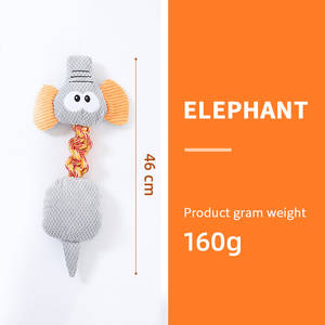 Set di giocattoli di peluche a forma di animale durevole con batuffoli di cotone per il rilievo della dentizione del cucciolo e l'addestramento interattivo del rimorchiatore della masticazione - Product Image 5