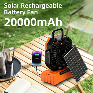 Ventilateur solaire de camping YILANTE 20000mAh, alimenté par USB, portable, pour extérieur, maison, voiture, camping-car, avec lumière, quatre vitesses, moteur sans balais - Product Image 2