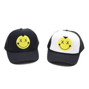 Smiling Face <b>Baseball</b> <b>Cap</b> 5-Panel Sporty Street Style Jersey Summer Unisex Breathable Trucker <b>Cap</b> - Product Image 1
